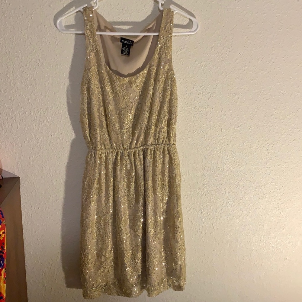 Rue21 Gold Sequin Cocktail Dress
